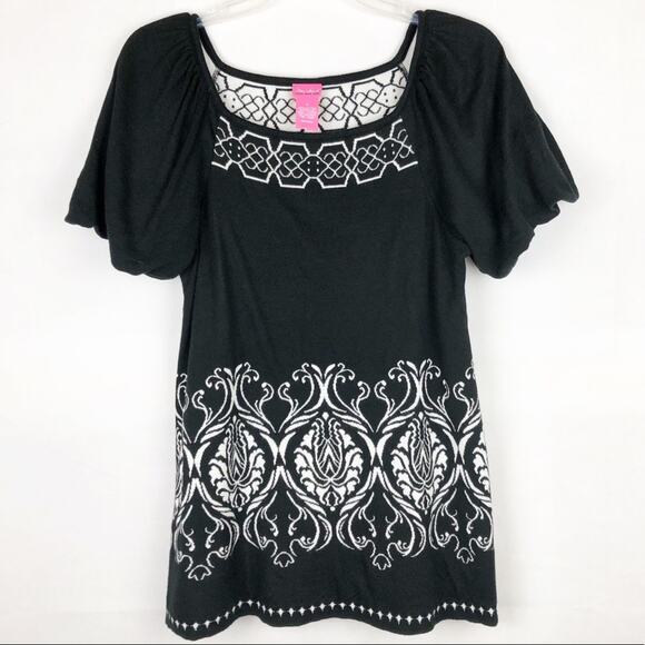 Du jour Babydoll Sweater Womens Small Y2K Puff Sleeve Stretch Soft Whimsigoth - Picture 1 of 5